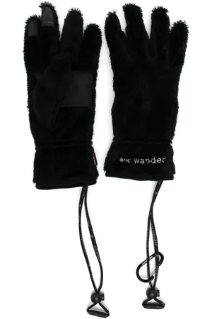 and wander Logo-embroidered fleece gloves