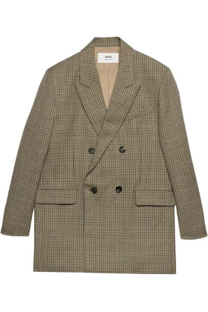 Ami Check-print double-breasted blazer
