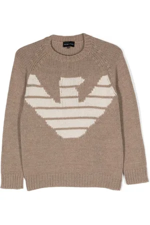 Emporio Armani Logo-intarsia crew-neck jumper