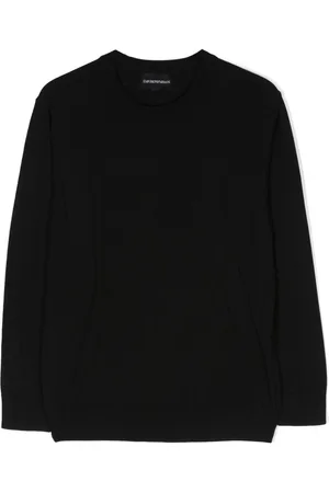 Emporio Armani Logo-jacquard fine-knit jumper