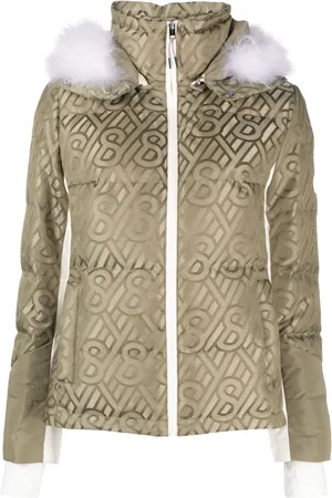 YVES SALOMON Shearling-trim flocked canvas jacket