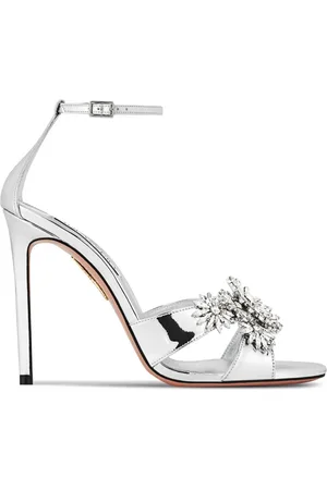 Aquazzura Crystal Margarita 105mm metallic sandals