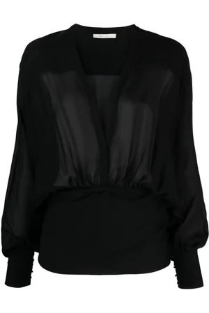 REV V-neck gathered blouse