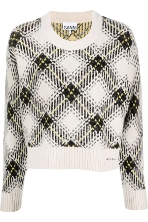 Ganni Argyle-jacquard wool-blend jumper