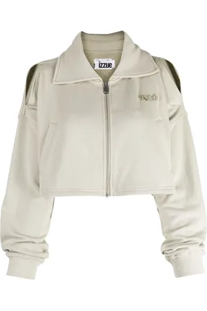 Izzue Logo-embroidered zip-up jacket