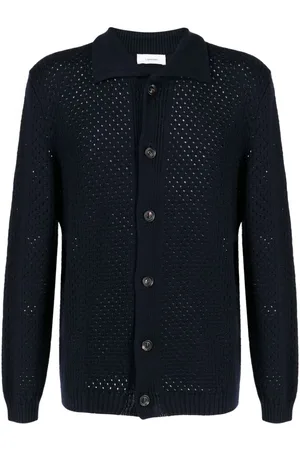 LARDINI Pointelle-knit wool cardigan