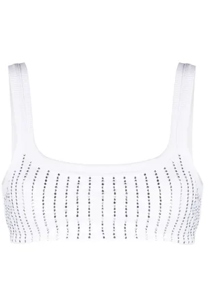 The Attico Crystal-embellished bra top