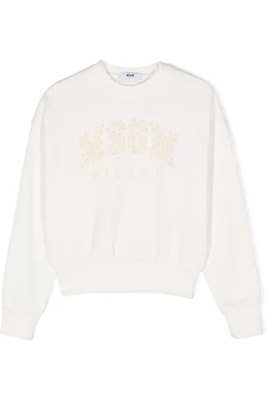 Msgm Distressed-finish logo-print sweatshirt