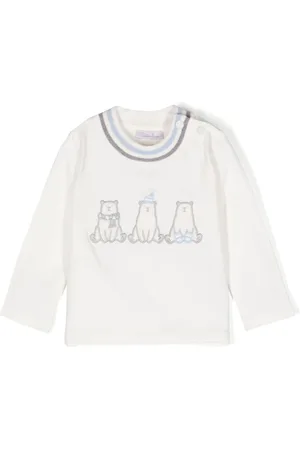 PATACHOU Polar-bear appliqué striped T-shirt