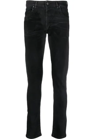 SALVATORE SANTORO Logo-patch straight-leg jeans