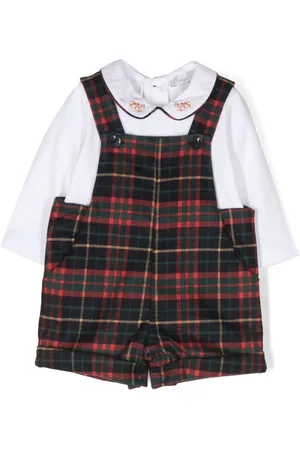 PATACHOU Embroidered-motif tartan-pattern shorties
