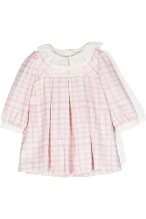 PATACHOU Check-pattern ruffle-collar cotton dress