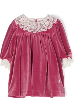 PATACHOU Lace-detailing velvet dress