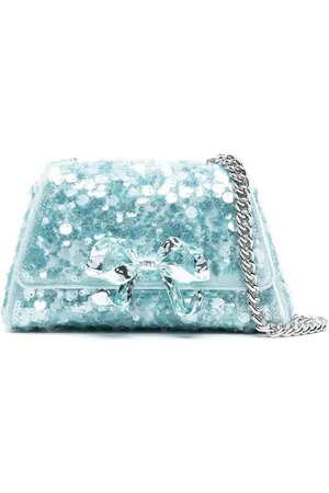 Self-Portrait Sequin bow mini shoulder bag