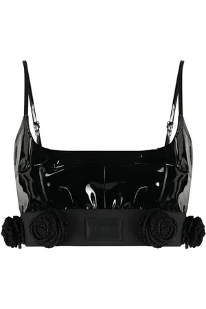 The Mannei Catalina cropped leather top