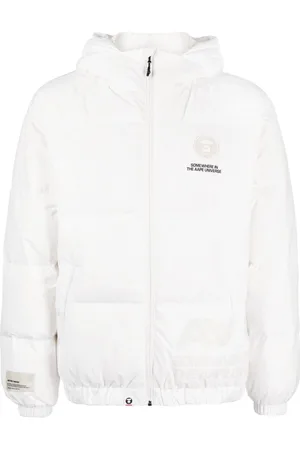 A Bathing Ape Slogan-print hooded padded jacket