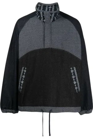 FIVE CM Panelled half-zip pull-over jacket