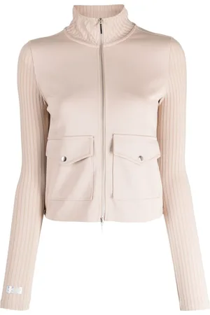 Izzue Ribbed-sleeves zip-up cardigan