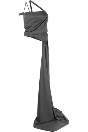 The Attico Asymmetric-neckline sash top