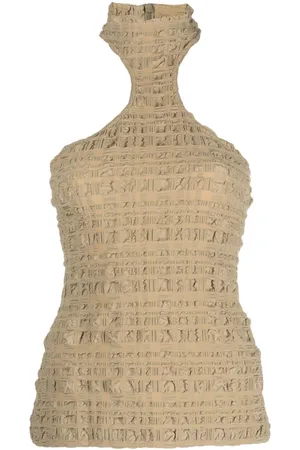Nanushka Checked seersucker top