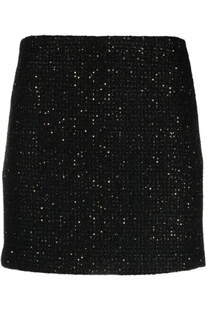 Twin-Set Paillette-embellished bouclé miniskirt