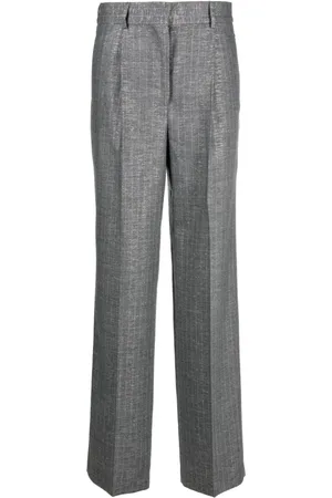 Msgm Shiny Pinstriped wide-leg trousers