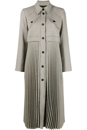 Sandro Houndstooth pleated coat