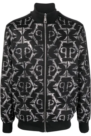 Philipp Plein Rhinestone-embellished zip-up jacket