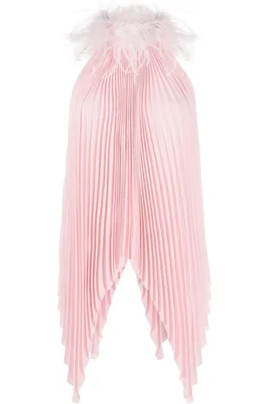 Styland Feather-collar pleated top