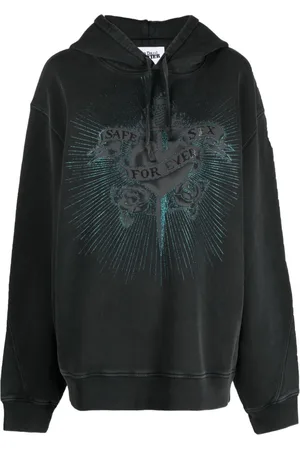 Jean Paul Gaultier Crystal-embellished cotton hoodie