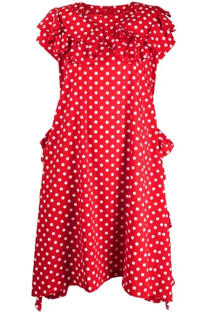 Comme des Garçons Polka dot-print ruffled midi dress