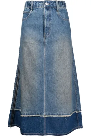 Women's Skirt in denim and viscose