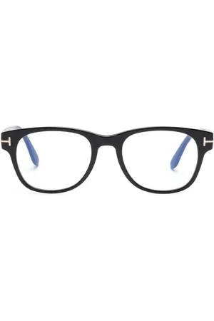 Tom Ford FT5898B logo-engraved round-frame glasses