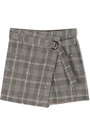 Brunello Cucinelli Sequin-embellished plaid shorts