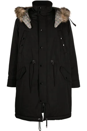 Kenzo Faux-fur-detailed hooded coat