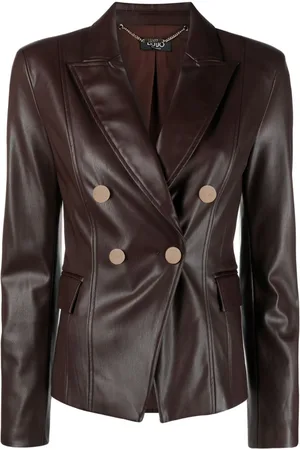 Liu Jo Coated-finish double-breasted blazer