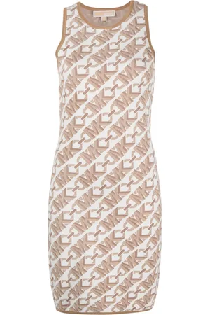 Michael Kors Monogram-jacquard sleeveless dress