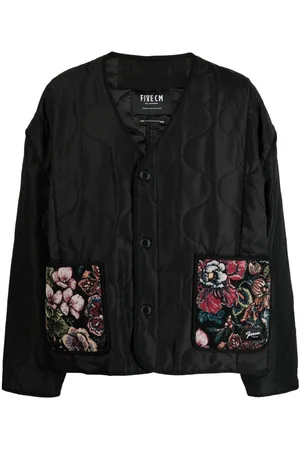 FIVE CM Floral-patchwork quilted padded jacket
