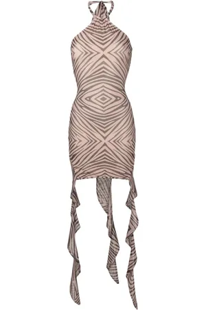 AMIR SLAMA Geometric animal-pattern minidress