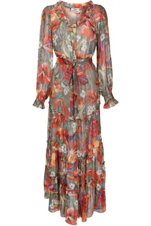 AMIR SLAMA X Cesca Civita floral-print silk dress