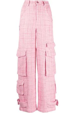 GCDS Ultracargo tweed wide-leg trousers
