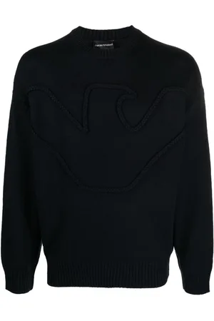 Emporio Armani Braided embossed-logo jumper