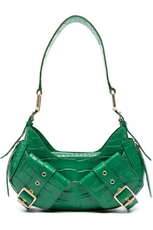 BIASIA Y2K crocodile-embossed leather shoulder bag