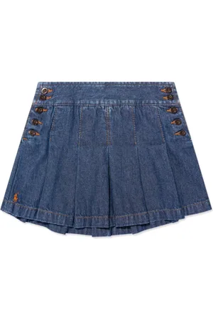 Ralph Lauren Pleated denim skirt