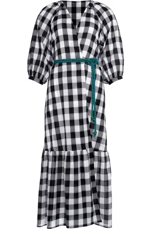 ERES Chess check-patterned cotton dress