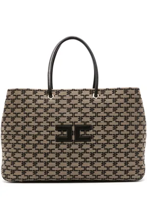 Elisabetta Franchi Logo-appliqué monogram tote bag