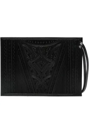 RIER Debossed-finish leather messenger bag