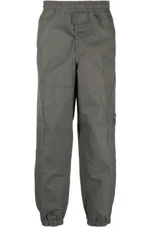 Stone Island Compass-motif cotton tapered trousers