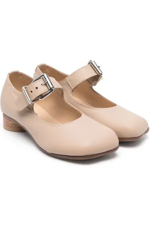Maison Margiela Buckled leather ballerina shoes