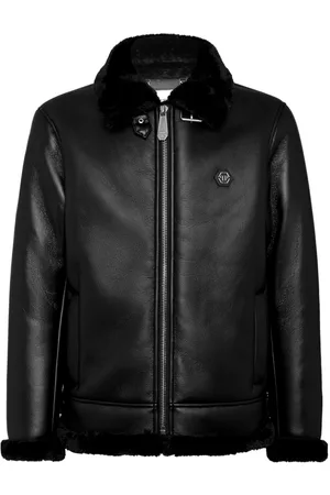 Philipp Plein Leather Bomber Jacket - Farfetch